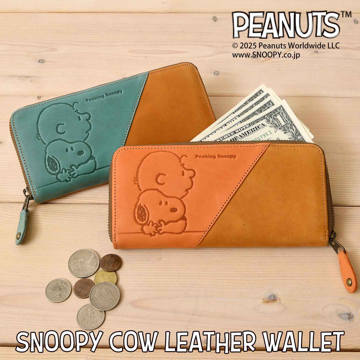 樂天商城 - クーポン配布中 SNOOPY スヌーピー 財布 PEANUTS ピーナッツ 73527 送料無料 牛革 本革 ラウンドファスナー 長財布 ミニウォレット レザー 財布 ウォレット レディース カード入れ 鞄 メンズ ミニ財布 カード入れ 小銭入れ