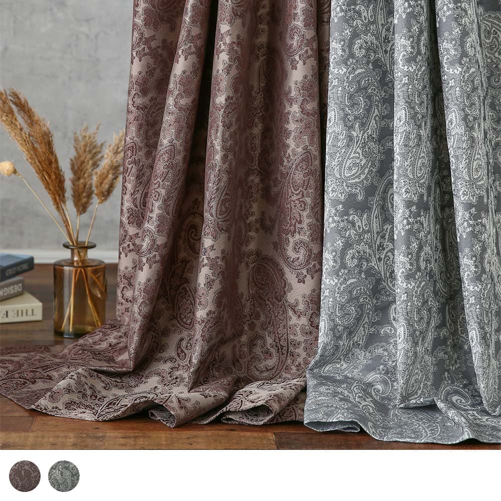 【￥4,900〜】 ヴィンテージ カーテン 憧れのパリのアパルトマンみたいな部屋をつくりたい、こんなジャカードカーテンで ＜ペイズリー＞ / 代引き不可