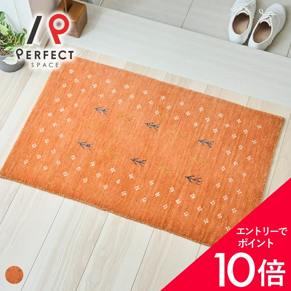 楽天市場】玄関マット オレンジ 70×120の通販