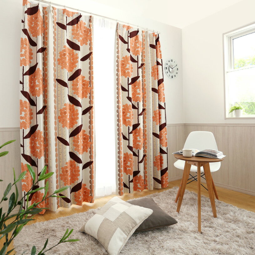 カーテン おしゃれ 遮光2級 形状記憶 洗濯可能 スミノエ オーダー 丈50cm-285cm 幅30cm-300cm 北欧 ポリエステル タッセル付 フック付 ピンク 〜ケイランサス 〜 ss_10offのサムネイル