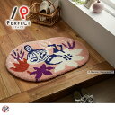 【マット】【スミノエ ムーミン】ピンク 55cm×75cm 日本製 防ダニ アクリル パープル ポリエステル 花 植物 総柄 キャラクター カーペット マット ...