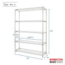 スチールラック エレクター ERECTA ラック ベーシックシリーズ フリーラック 棚 収納棚 業務用 プロ仕様 収納 アルミラック カラーラック クローム 幅150×奥行45×高さ190cm 5段 RBR6018745C 2