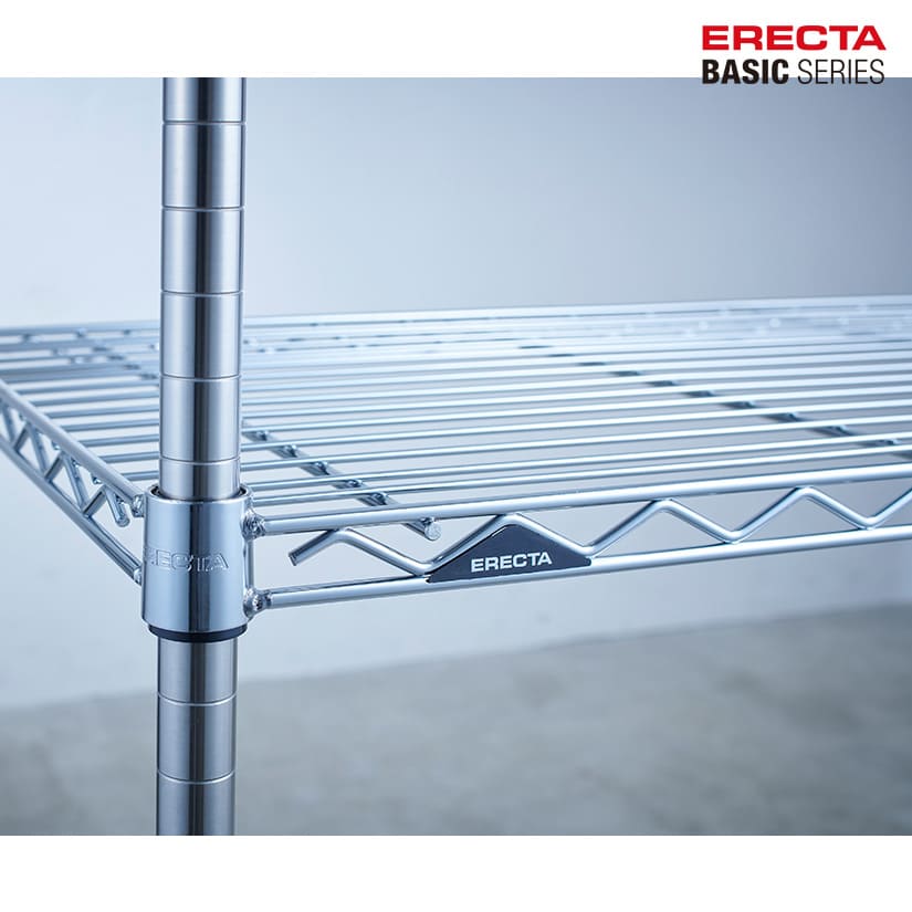 スチールラック エレクター ERECTA ラック ベーシックシリーズ フリーラック 棚 収納棚 業務用 プロ仕様 収納 アルミラック カラーラック クローム 幅120×奥行35×高さ120cm 3段 RBR4814483C 3