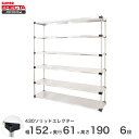 エレクター ERECTA 430ソリッドエレクター ステンレス製 幅150×奥行60×高さ190 6段 商品仕様 商品シリーズ 430ソリッドエレクター Pポールタイプ ダイカスト・アジャストボルト付き 6段 外形寸法 幅151.9x奥行61.4x高さ189.2cm シェルフ内寸(約) 幅144.4x奥行53.9cm ポール長さ 189.2cm 備考 棚板1枚につき、テーパー4組が付属します。 耐荷重 180kg/棚1段 重量(約) 77kg 内容明細 棚板×6枚 ポール×4本 テーパー×24組 材質 棚板：SUS430(18-0)ステンレス製 コーナー部：アルミガイカスト ポール：SUS304(18-8)ステンレス製 ポールキャップ：ポリエチレン製 アジャストボルト：スチール製三価クロメート処理 ナット：亜鉛ダイカスト テーパー：ABS樹脂製 型番 LSS1520P1900W6 JANコード 4933315194323 メーカー エレクター株式会社 飲食店 レストラン 業務用 病院 家具 倉庫 物置 工房 工場 什器 事務所 オフィス 食品庫 職場 納戸 納屋 車庫 ストックヤード ガレージ コンテナ倉庫 押し入れ 本棚 整理棚 収納棚 食器棚 ウォークインクローゼット テレビラック キッチンラック 展示用ラック PCラック 工具ラック 頑丈 丈夫 耐久性 高級感 大容量 ステンレス