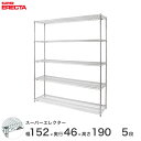スチールラック エレクター ラック スーパーエレクター ワイヤーシェルフ 幅150×奥行45×高さ190 5段 シルバー ERECTA 送料無料 収納ラック MS1520P1900W5(3)