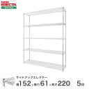 ERECTA サイドアップエレクターシェルフ 幅151.8x奥行61.3cmx高さ219.7cm Pポール ダイカスト・アジャストボルト付 5段 LU1520P2200W5(3)