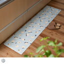 【送料無料】キッチンマット 台所 オールシーズン 撥水 フルーツ ナチュラル ブルー かわいい おしゃれ 掃除簡単 洗濯不要 サッと拭ける 幅180cm×長さ45cm