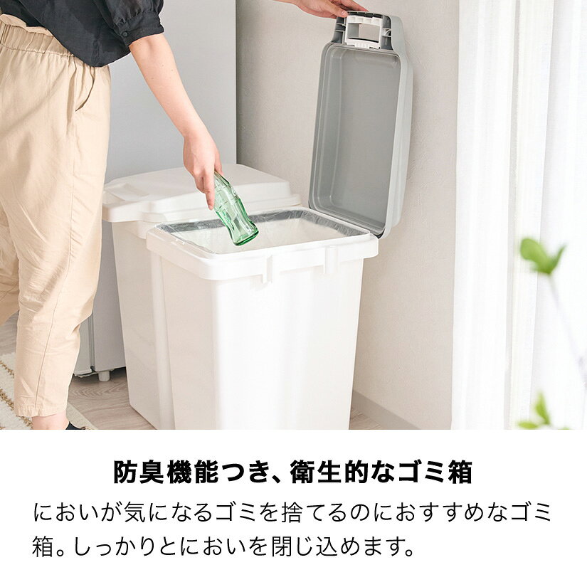 ゴミ箱 47L 2個セット 抗菌ペール ふた付き パッキン付き 防臭 ダストボックス ごみ箱 フタ付き オムツ おむつ 生ゴミ ペット ごみばこ ダストボックス コンパクト 臭わない 介護 おしゃれ dst-kup0016st2 [2]