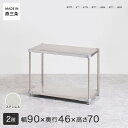 PROFACE プロフェイス SUS304ステンレス ステンレスラック 衛生 病院 研究所 施設 フリーラック 幅90 奥行46 高さ70 2段 (幅91.3×奥行46.3×高さ72.3cm) GSS2-4690