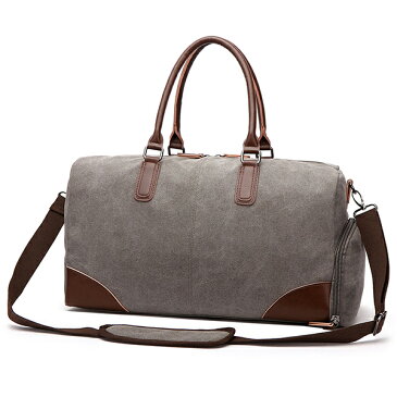 【300円クーポン配布中】Perfectbag ボストンバッグ レザー角固め 旅行バッグ 超大容量 上質 キャンバス 帆布 ズック メンズ 2WAY ショルダー付き 修学旅行 出張 アウトドア 4日3泊 CA1068