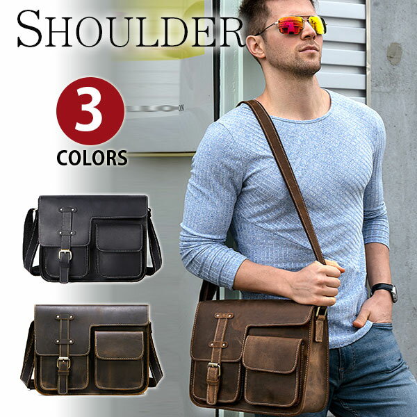 【お買い物マラソンセール中】Perfectbag ショルダーバッグ メッセンジャーバッグ ヴィンテージ 厚手牛革本革 ヌメ革 オイルレザーメンズ 男性用 紳士用 通勤 出張鞄 書類かばん 斜めがけ iPad収納 カジュアル 父の日ギフト