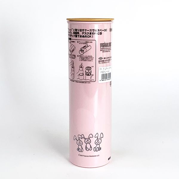 PEANUTS スヌーピー スリムティッシュボトル PK ティッシュケース ピンク 日本製