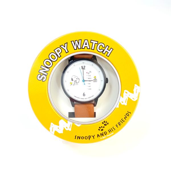 PEANUTS スヌーピー デイデイト付ウォッチ BR 腕時計 アクセサリー ブラウン グッズ 日本製 送料込み