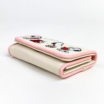 スヌーピー PEANUTS キーケース ブック刺繍 スヌーピー ケース 鍵入れ グッズ ベージュ (MCOR)