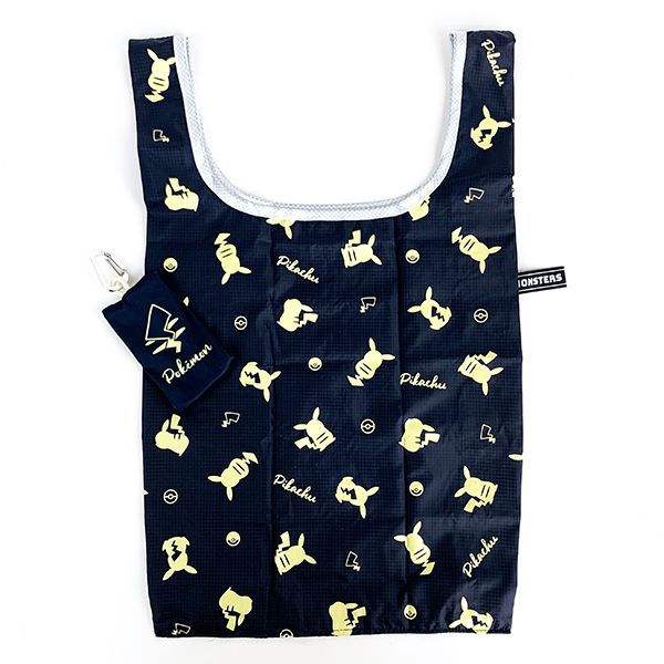 ポケモン ピカチュウ カラビナ付きエコバッグ チラシ M バッグ ショッピング コンパクト 収納 お出かけネイビー (MCOR) クリスマス プレゼント ギフト 誕生日 新年会 忘年会 送別会 イベント ラッピング可のサムネイル