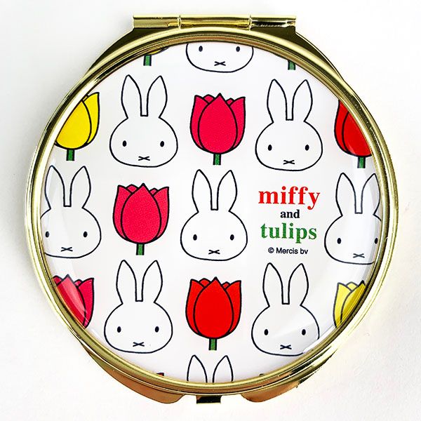 ミッフィー チューリップ miffy and tulips ミラー WH コンパクトミラー 手鏡 ホワイト グッズ (MCOR)のサムネイル