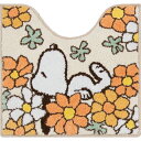 スヌーピー 花いっぱい トイレマット オレンジ SNOOPY(3)