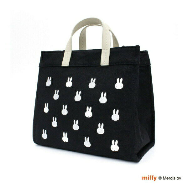 ミッフィー miffy モノグラム 2WAYトートバッグ(M) フェイスブラック