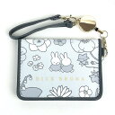 ミッフィー miffy オープンパスケース ガーデンサテン グレー 定期入れ ICカードケース