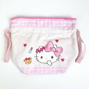 サンリオ ハローキティ 50th ふわふわ巾着ポーチ(ピンク) Sanrio(3)