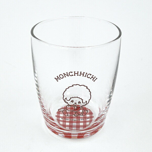 モンチッチ グラスS モンチッチくん 260ml 食器 キッチン チェック ブラウン
