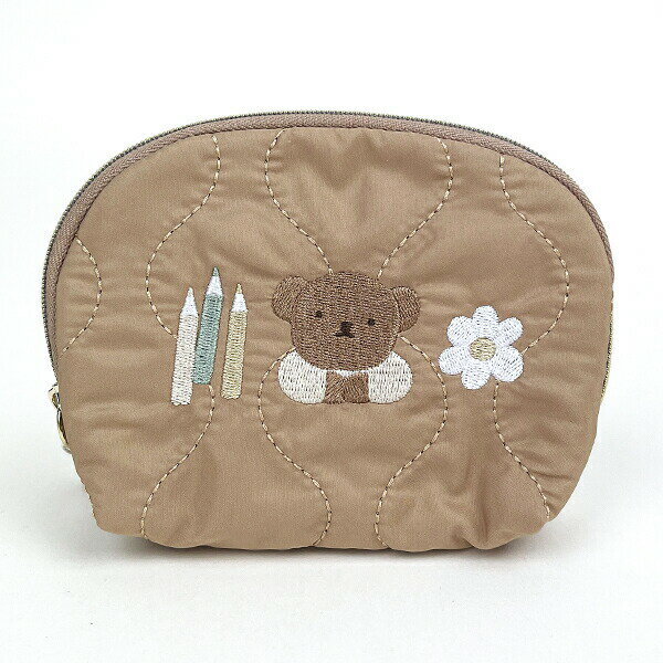 ミッフィー miffy ボリス キルティングポーチ ベージュ