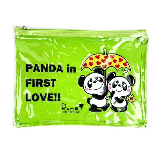 内藤ルネ ビニールポーチ PANDA2 小物入れ 化粧ポーチ ペンポーチ クリア素材 内藤ルネ ビニールポーチ PANDA2 小物入れ 化粧ポーチ ペンポーチ クリア素材