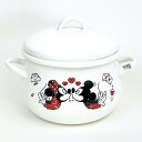 ディズニー ミッキー&ミニー ホーロー両手鍋(16cm) キッチン Disney 日本製 送料込み