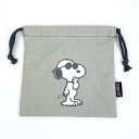SNOOPY サガラキャンバス 巾着 ジョー・クール 小物入れ 化粧品入れ(3)