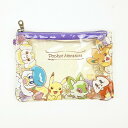 ポケットモンスター フラットポーチ パープル 集合 フラワー ポケモン ペンポーチ 筆箱