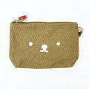 ミッフィー miffy ボリス 帆布ポーチ(M) (フェイスブラウン)