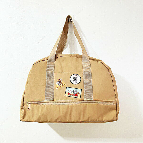 トムとジェリー トラベルセパレートボストンバッグ ベージュ トムジェリ 送料込み