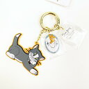 トムとジェリー レトロアート ラバーチャーム オレンジ キーホルダー トムジェリ