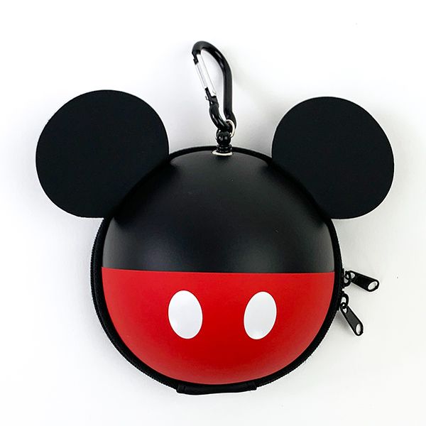 ディズニー ミッキーマウス パスポーチ ミッキー パスケース 定期入れ 黒 リール付きのサムネイル