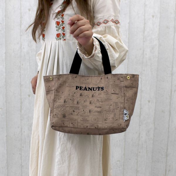 スヌーピー PEANUTS サイドボタントートバッグ コミックモカ 4Lのサムネイル