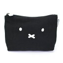 ミッフィー miffy 帆布ポーチ M フェイス 小物入れ ブラック(4)