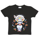水森亜土 キッズTシャツ ハナ ブラック 120cm 亜土ちゃん