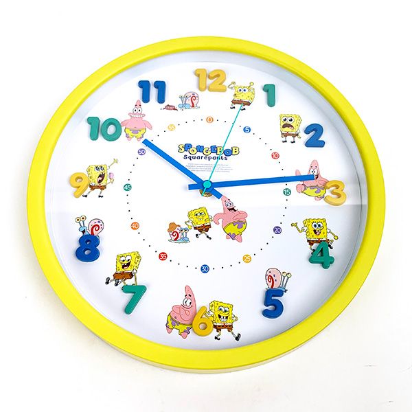 スポンジボブ アイコンウォールクロック なかよし 黄色 掛け時計 時計 インテリアのサムネイル