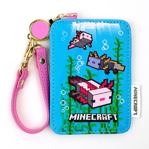 マインクラフト Minecraft ウーパールーパー リール付きパスケース 定期入れ 通勤通学 ブルーのサムネイル