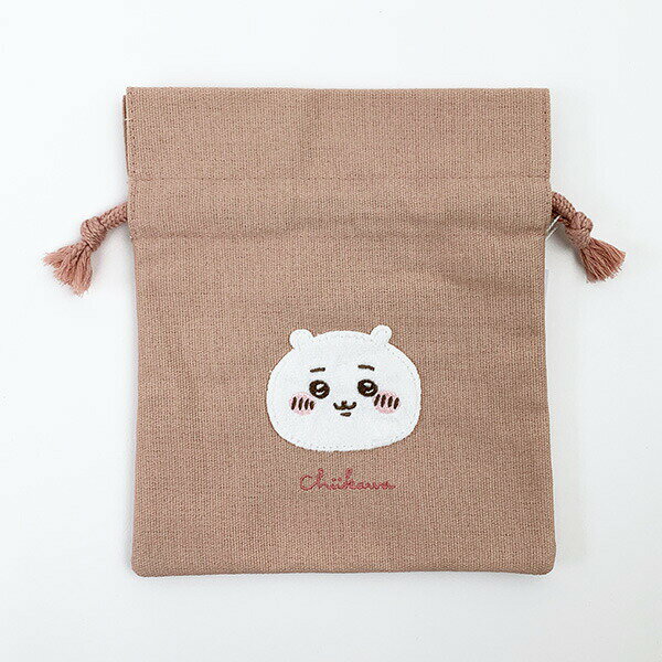 ちいかわ 巾着 ふわふわワッペン 巾着袋 小物入れ ピンクのサムネイル