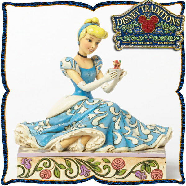 ディズニー プリンセス 木彫り調フィギュア シンデレラ 「Cinderella with Jaq and Gus」 ディズニー・トラディション