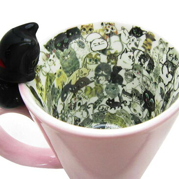 chaton chaton マグ マグカップ ピンク ネコ 黒猫