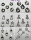 ◆金属チャーム◆★ クリスマスパーツ カン付★ 8個〜10個入り ★ リース・王冠・クリスマスツリー・クリスマスブーツ・サンタさんのプレゼント ハンドメイドアク...