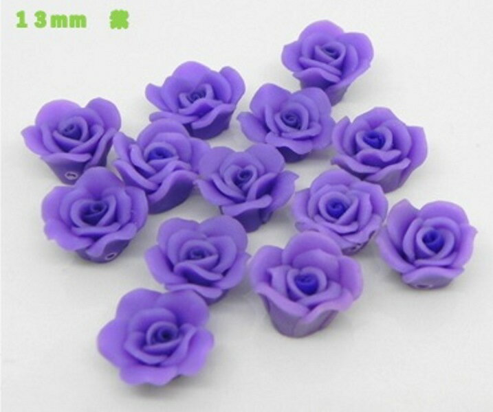 ☆　樹脂粘土　薔薇　☆　12mm～18mm　　　ネイル　Rose　バラ　◇クレイフラワー◇　横穴貫通あり　定番の姫薔薇　デコ電