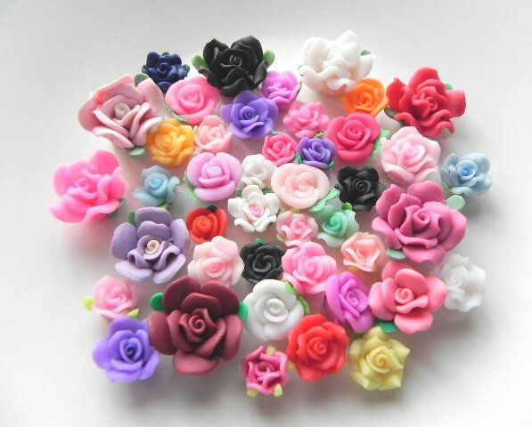 ◆16周年記念セール 数量限定 5個増量 ◆【デコセットL】☆ 樹脂粘土 薔薇 ランダムセレクト 15個→20個&25個→30個&45個→50個 ☆ デコ電 ネ...