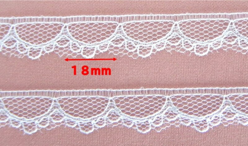 ☆　細幅　レース　ホワイト　F　☆　1m巻＆2m巻＆5m巻　レース白　約14mm幅　細幅レース 　ラッセルレース　手芸　　ハンドメイド　手作り　手芸