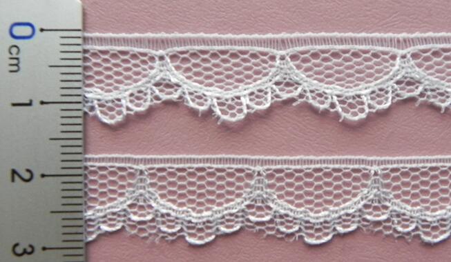 ☆　細幅　レース　ホワイト　F　☆　1m巻＆2m巻＆5m巻　レース白　約14mm幅　細幅レース 　ラッセルレース　手芸　　ハンドメイド　手作り　手芸