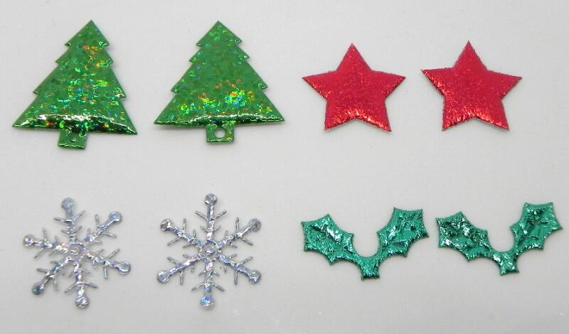 ☆　アップリケ　クリスマスツリー　スター　リース　雪の結晶　☆　◆薄手のトナカイ5個おまけ付◆　雪 ワ..