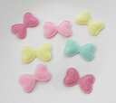 ◆新商品◆☆ 可愛い フワフワ リボンのアップリケ ☆ 6個 中綿パーツ りぼんのアップリケ ☆ 可愛いアップリケ☆彡 リボン 🎀 手芸パーツ...