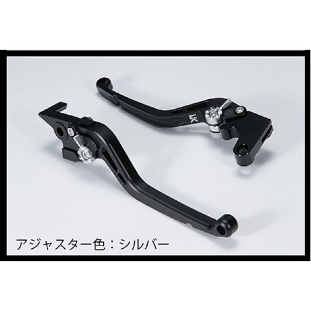 ユーカナヤ スタンダードタイプ アルミ削り出しビレットショートレバー 艶消しカラー（レバーカラー：マットブラック） CBR250RR カラー 調整アジャスター：マットシルバー HO099-110-0211-13